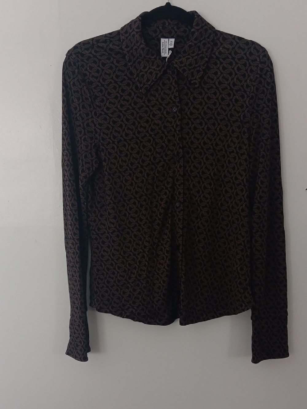 & Other Stories Chain-Link Print  Button Up Shirt #3661